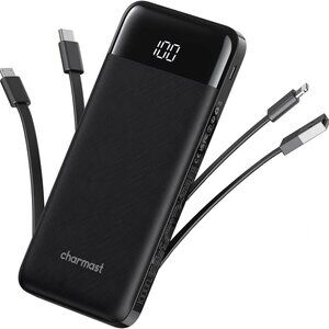 Portable Charger with Built in Cables, Power Bank with Cords